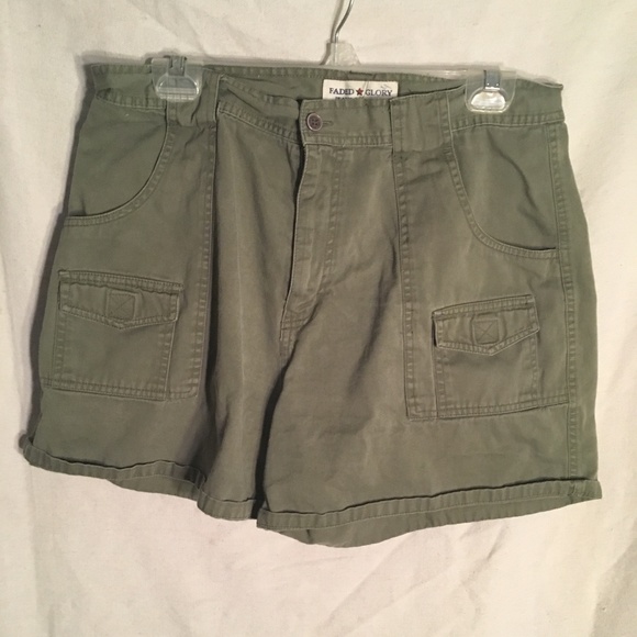 Faded Glory Pants - EUC Faded Glory jean Co. green jean shorts size 16